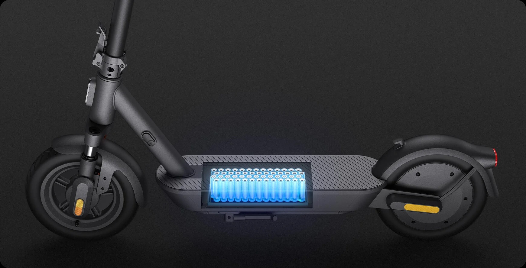 Detalle del manillar y plataforma del iScooter i9Ultra