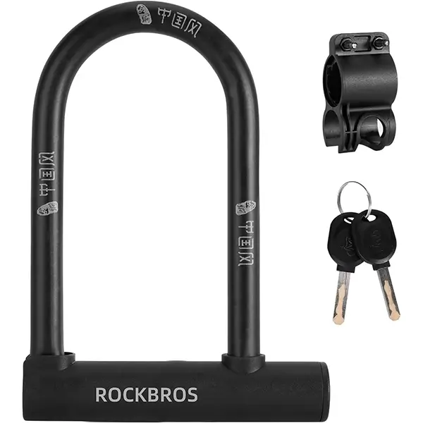 ROCKBROS: candado en U compacto con soporte de transporte