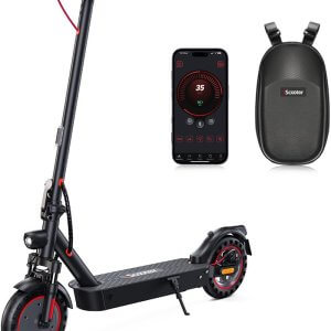iScooter 10" Patinete Eléctrico Adultos Homologado DGT, 500W Motor, Autonomía De 30-40 KM, Máxima 25KM/H, Bocina, Timbre, Intermitentes, App, Frenado Doble, Plegable, Carga 120 KG, Bloqueo/Desbloqueo